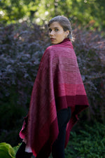 Alpaca Shawl - Burgundy ombré stripes - Art Andina - Alpaca Shawl, Alpaca scarf burgundy stripes - alpaca wrap wedding - chic oversized scarf - Hygge scarf - ombré alpaca shawl, pashmina